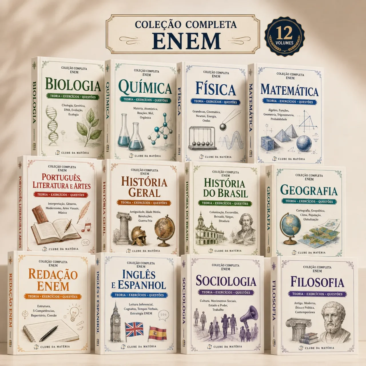 Coleção Completa ENEM: 12 volumes visuais