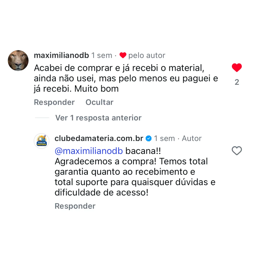 Cliente comprou e já recebeu o material do ENEM Visual
