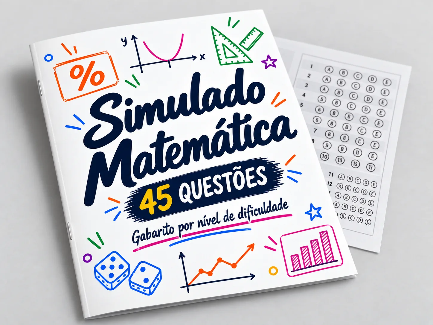 Simulado de Matemática com 45 questões