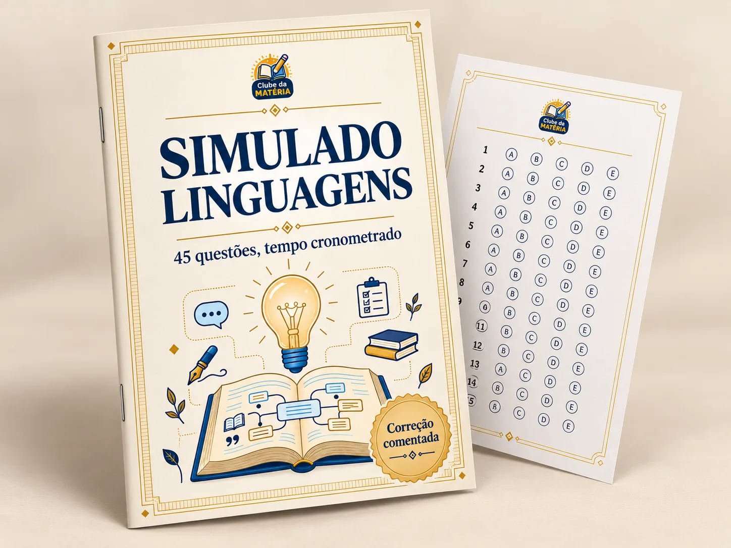 Simulado de Linguagens com 45 questões